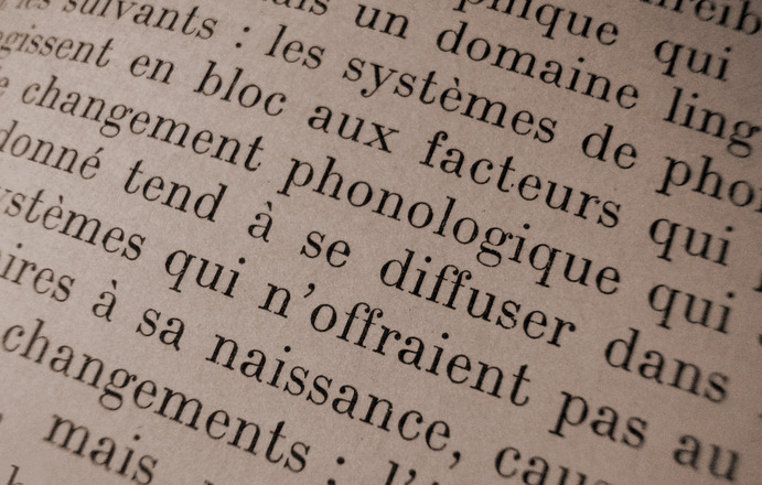 French language from a book