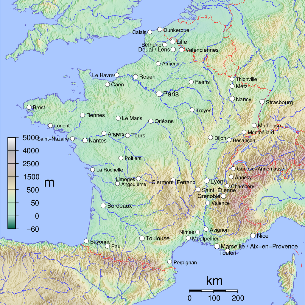 map of france's cities