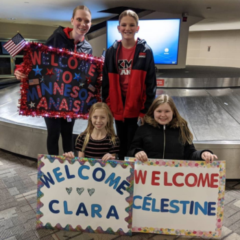 Airport signs host fam